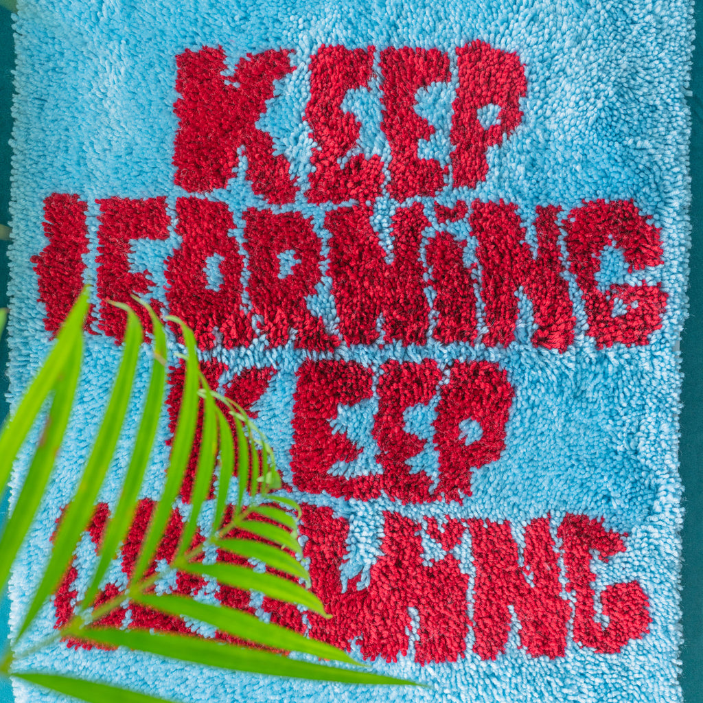 Close up of keep learning keep growing slogan 