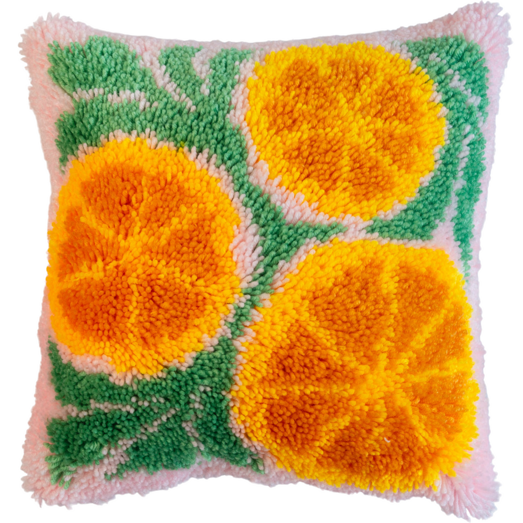 cutout oranges cushion 